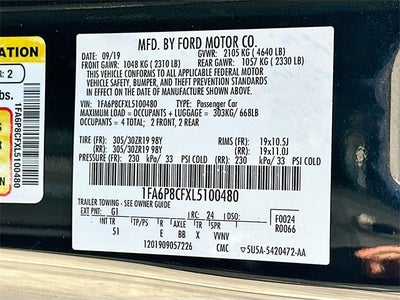 2020 Ford Mustang GT Premium PERFORMANCE PACKAGE LEVEL 2