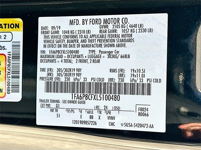 2020 Ford Mustang GT Premium PERFORMANCE PACKAGE LEVEL 2