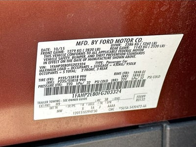 2015 Ford Taurus SEL 3.5 V-6