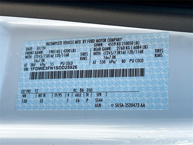 2025 Ford E-350SD 12' BOX TRUCK Cutaway