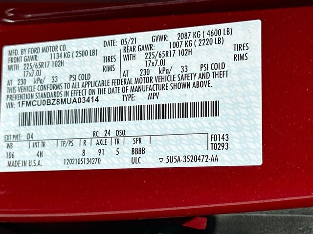 2021 Ford Escape Hybrid SE