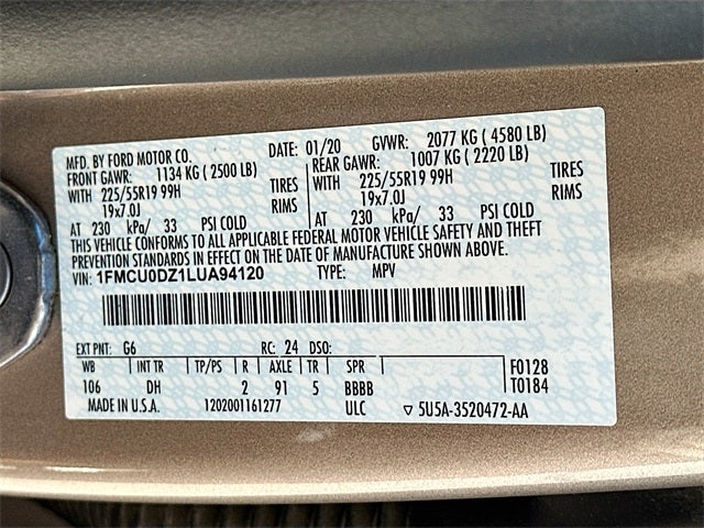 2020 Ford Escape Titanium Hybrid