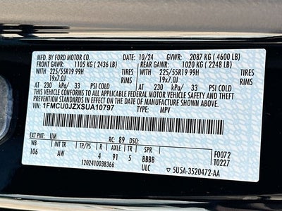 2025 Ford Escape Hybrid Platinum PREMIUM