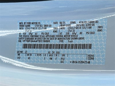 2026 Ford F-250SD XL 2WD REG CAB