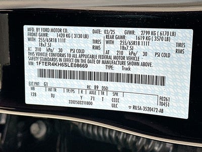 2025 Ford Ranger Lariat 4X4