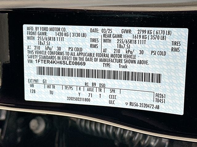 2025 Ford Ranger Lariat 4X4