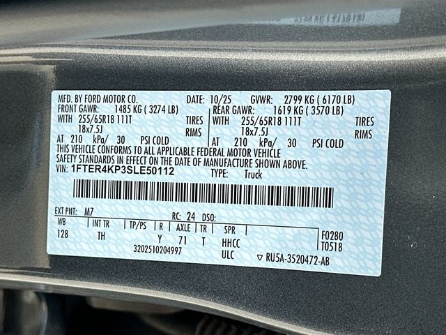 2025 Ford Ranger Lariat 2.7 ECOBOOST