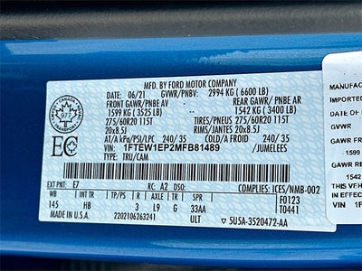 2021 Ford F-150 Lariat 2.7 ECOBOOST