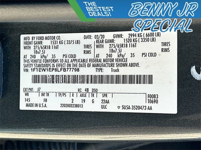 2020 Ford F-150 XLT 2.7 ECOBOOST