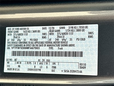 2021 Ford F-150 Platinum 3.5 ECOBOOST