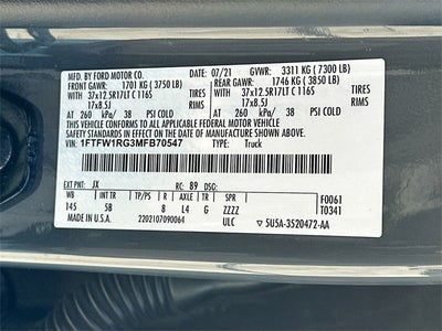 2021 Ford F-150 Raptor 37 PERFORMANCE PACKAGE
