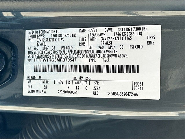 2021 Ford F-150 Raptor 37 PERFORMANCE PACKAGE