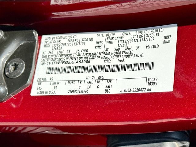 2019 Ford F-150 Raptor 3.5 HIGH OUTPUT ECOBOOST