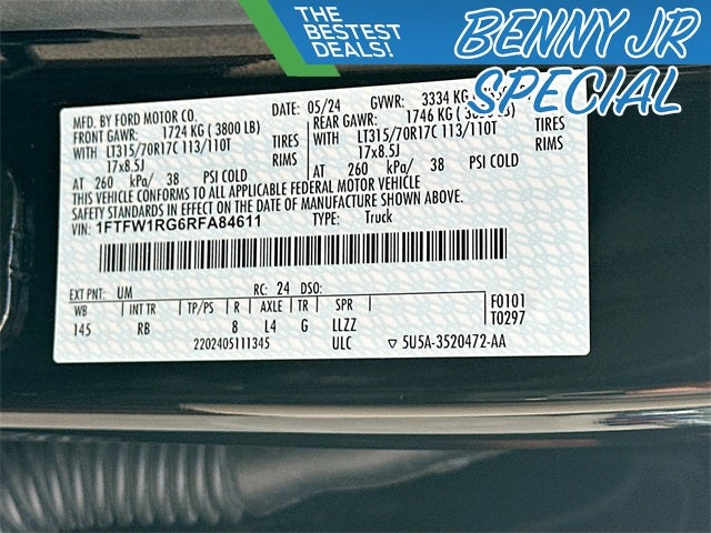 2024 Ford F-150 Raptor 3.5 ECOBOOST HIGH OUTPUT