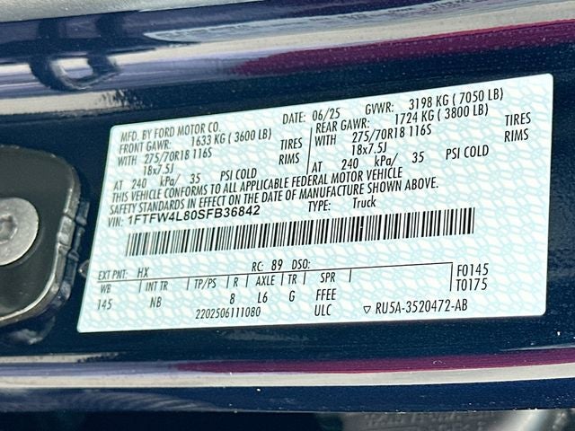 2025 Ford F-150 Tremor 3.5 ECOBOOST LEATHER