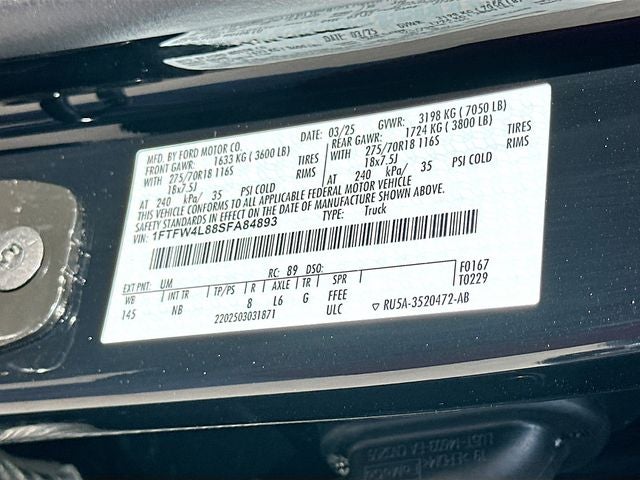 2025 Ford F-150 Tremor 3.5 ECOBOOST LEATHER