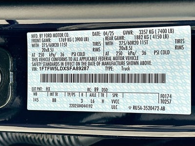 2025 Ford F-150 Lariat 3.5 POWERBOOST