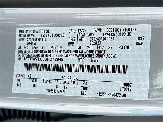 2025 Ford F-150 Platinum 4WD SUPERCREW