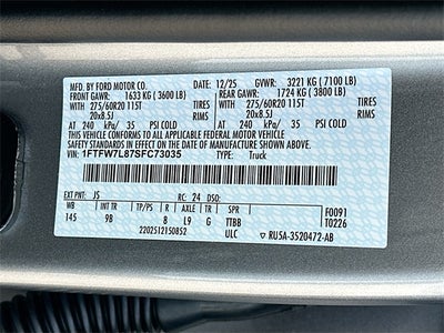 2025 Ford F-150 Platinum 4WD SUPERCREW