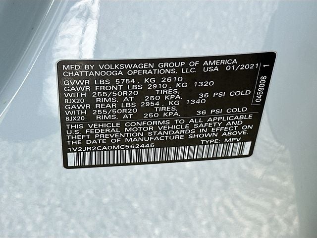 2021 Volkswagen Atlas 3.6L V6 SE w/Technology