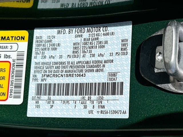 2025 Ford Bronco Sport Outer Banks TECH PACKAGE