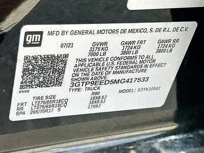 2021 GMC Sierra 1500 AT4 5.3 V8