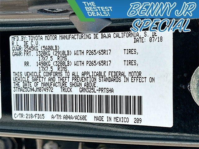 2018 Toyota Tacoma SR5 V6