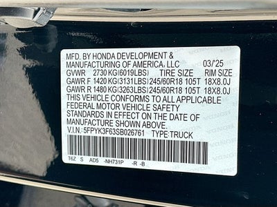 2025 Honda Ridgeline TrailSport 3.5 V6