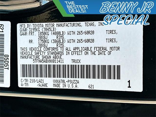 2022 Toyota Tundra Platinum 3.4 V6