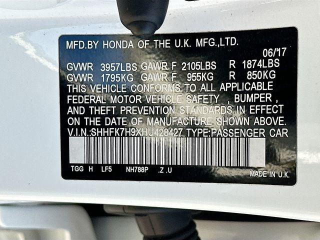 2017 Honda Civic Sport Touring HATCHBACK